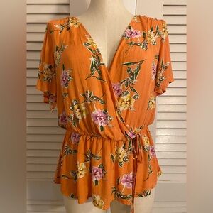 Lush Tropics Wrap Top- Size M